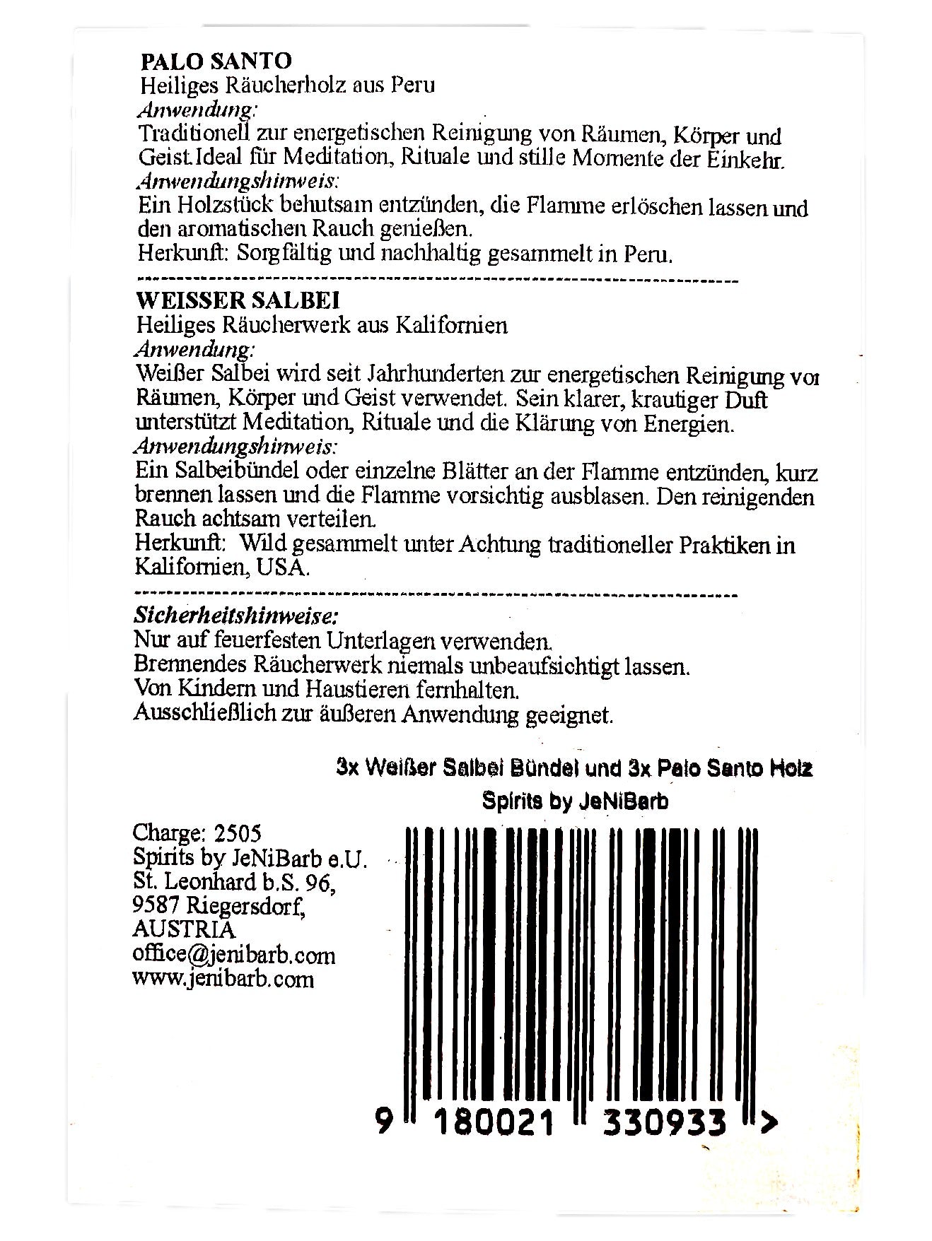 Räucherset Salbei Palo Santo