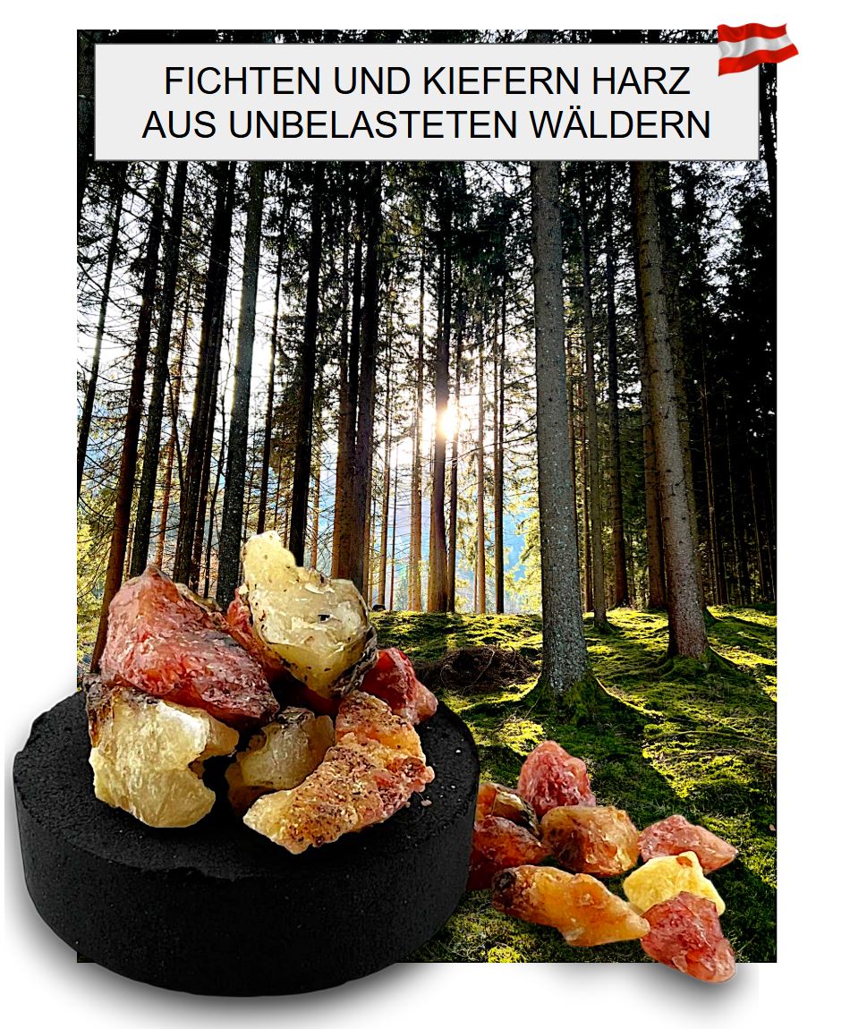 Räuchermischung KRAFT & KLARHEIT | Weihrauch, Myrrhe, Fichten und Kiefern Baumharz